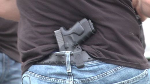 A person openly carrying a pistol at Walmart