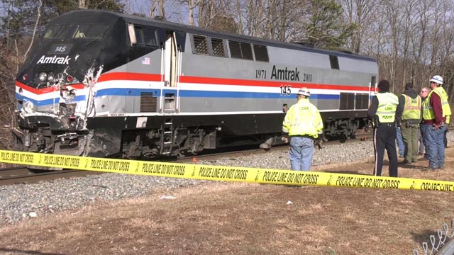 Amtrak train involved in a deadly crash in Crozet