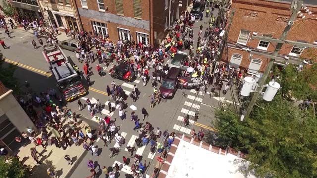 The scene of the car attack on August 12