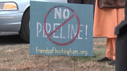 Anti-pipeline sign in Buckingham County