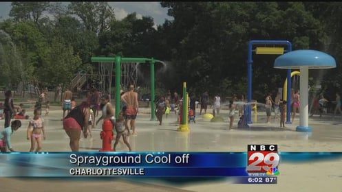 Charlottesville Families Fight Off Hot Temperatures at Sprayground in Forest Hills Park