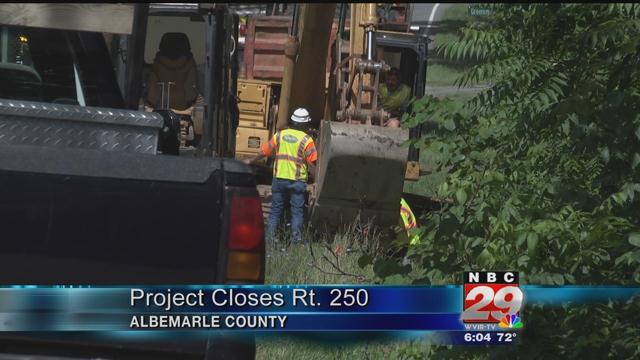 Portion of Rt. 250/Ivy Rd. Closed for Pipe Replacement