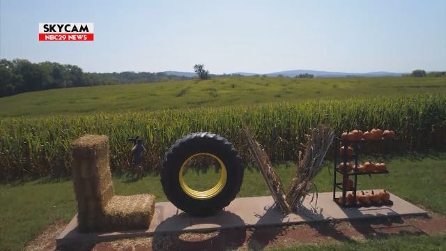 NBC29 Skycam: Liberty Mills Corn Maze 2019