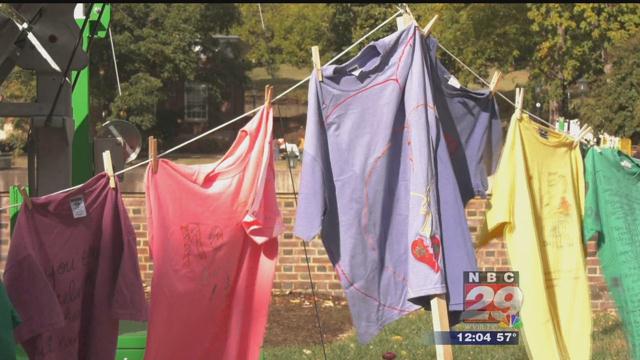 Display at UVA Raising Awareness for Survivors of Sexual Assault