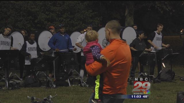 UVA Parents Attend Cavalier Marching Band Practice During Family Weekend